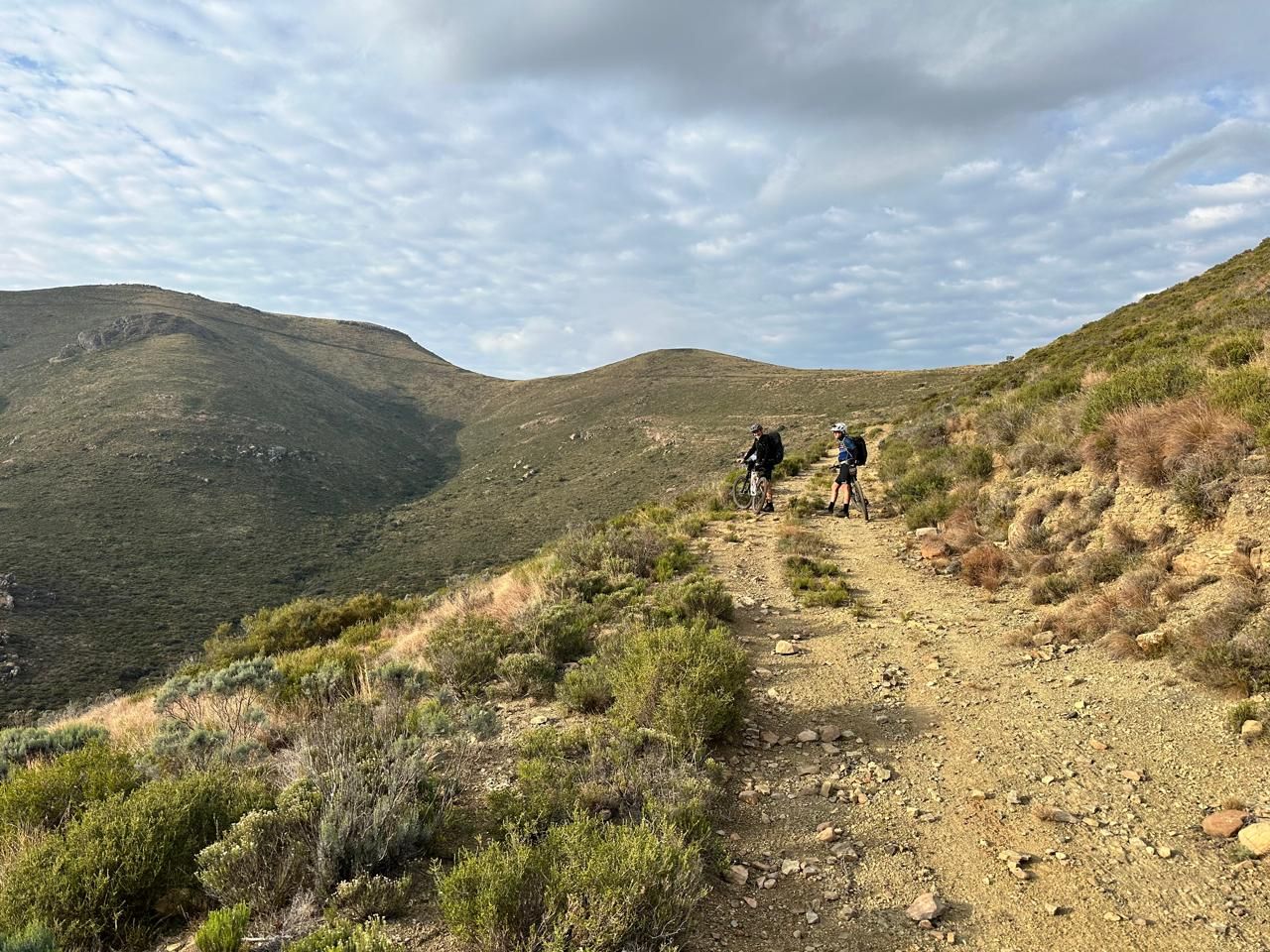 Two riders on a stony track in the hills, Freedom Challenge 2026
